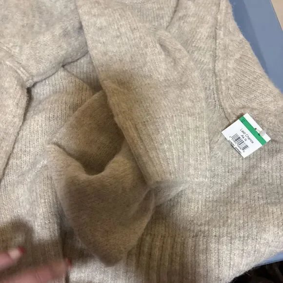 Topshop knit crew with raglan and exposed seam sweater in oat. Small Women - Picture 5 of 5